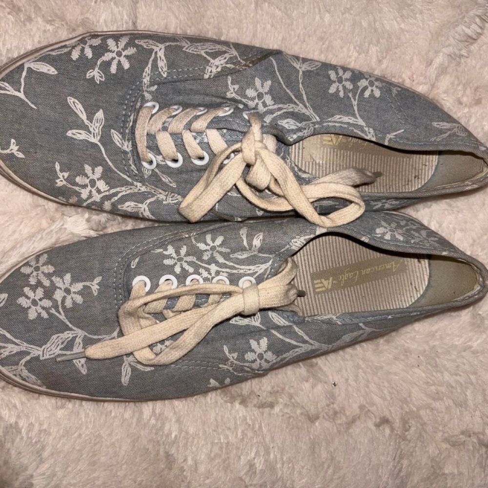 American-eagle Women's Blue and Grey Trainers
